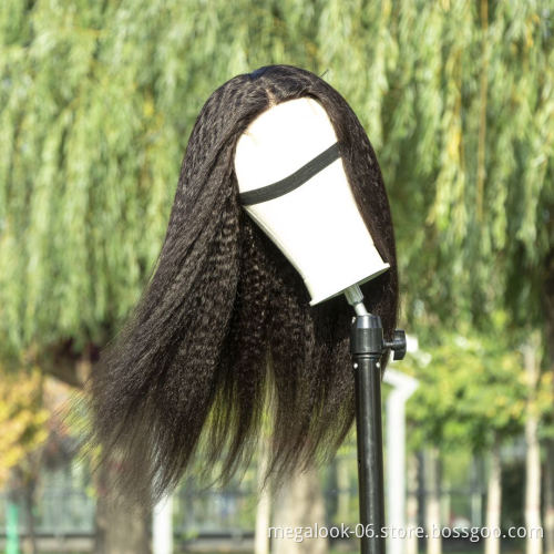 Wholesale Virgin Hair Vendors Hot Selling Virgin Human Hair Kinky Straight Lace Wig Long Closure Wig For Black Women